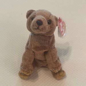 Ty Beanie Baby Brown Tan Pecan Bear Cub Collectible Stuffed Animal Toy with Tag